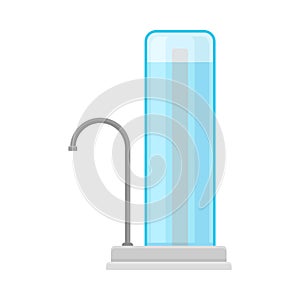 Portative Filter For Purifying Drinking Water In Tank Vector Illustration
