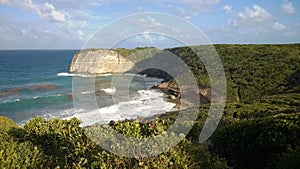 The Porte d`Enfer or hell gate near Anse Bertrand in Guadeloupe