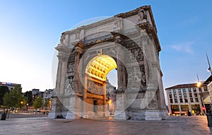 Porte Royale - triumphal arch in Marseille, France. Constructed in 1784 - 1839