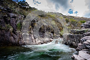 Portela do Homem Waterfall in Peneda Geres Natural Park, Portugal photo