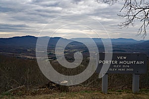 Porter Mountain Overlook. Blue Ridge Parkway, VA, USA