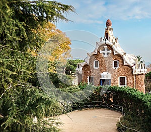 The Porter`s Lodge Pavilion in Park GÃ¼ell