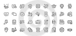 Portfolio, 5g wifi and Refrigerator line icons pack. For web app. Line icons. Vector