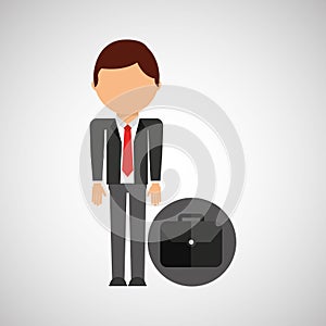 Portfolio business man suit worker icon