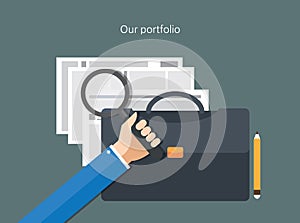 Portfolio concept flat design