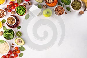 Portfolio Diet, balanced vegan food background