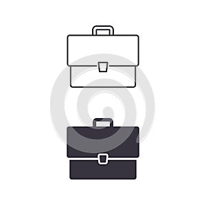 Portfolio icon, briefcase vector isolated symbol set