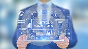 Portfolio Management, Businessman with Hologram Concept