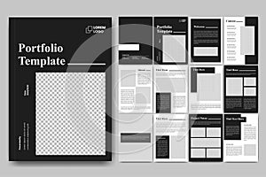 Portfolio template design and brochure layout, portfolio magazine template