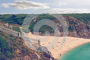 Porthcurno Beach from the Minack Theatre