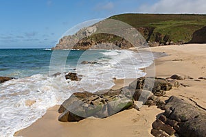 Portheras beach Cornwall on the Cornish coast South West of St Ives