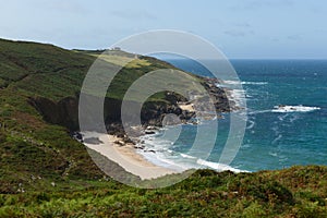 Portheras Cove Cornwall secluded beautiful beach on the Cornish coast