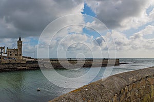 Porthleven harbour and church, Cornwall