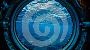 Through a porthole a glimpse of the vast ocean floor where the neutrino observatory is stationed ready to uncover photo