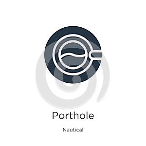 Porthole icon vector. Trendy flat porthole icon from nautical collection isolated on white background. Vector illustration can be