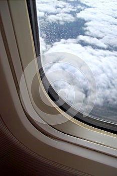 Porthole of plane.