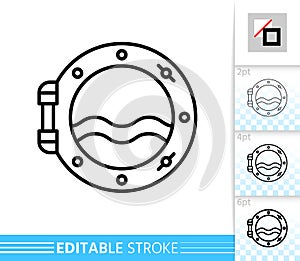 Porthole ship window simple thin line vector icon