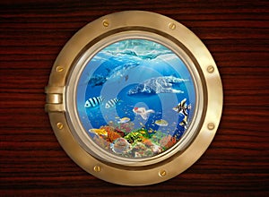 Porthole and underwater world