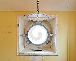 Porthole window on a ship