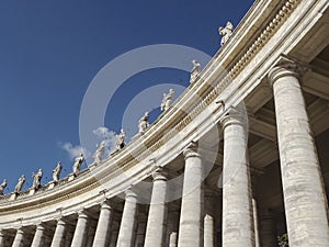 Porticade in Saint Peters square in Rome, Italy