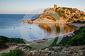 Porticciolo watch tower in the morning, Sardinia