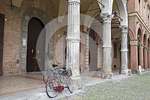 Portico and Bikes in Santo Stefano Street; Bologna