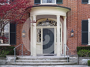 Portico entrance of house