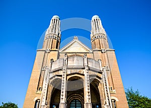 Portico of the National Basilica of the Sacred Heart in Koekelberg in Brussels-Capital region, Belgium