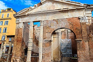 Portico of Octavia is ancient structure in Rome, Italy
