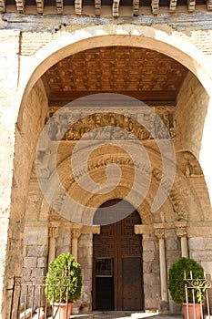 Portico of Romanesque church of Santa Maria, Carrion de los Condes, Spain photo