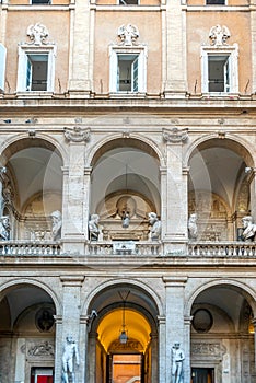 Portion of the Ancient Palazzo Mattei di Giove Courtyard, Rome, Italy photo