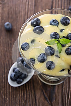 Portion of Blueberry Pudding