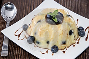 Portion of Blueberry Pudding