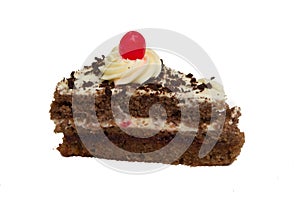 Portion of cake isolated on white background