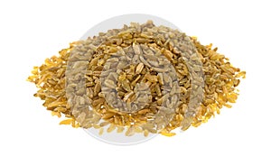Portion of cracked freekeh on a white background photo