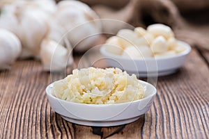 Portion of Crushed Garlic