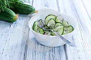 Portion of Cucumber Salad