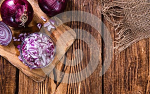 Portion of diced Red Onions