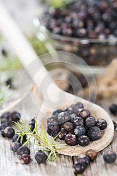 Portion of dried Juniper Berries