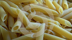 Portion of dry pasta, close up