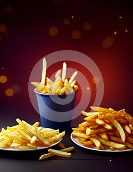 Portion of french fries served in a diner,Generated by AI