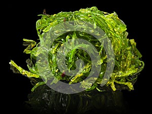 A portion of fresh wakame seaweed