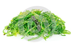 A portion of fresh wakame seaweed photo