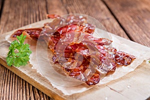 Portion of fried Bacon