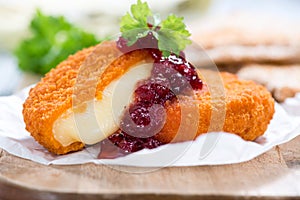 Portion of fried Camembert