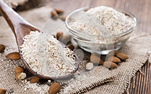 Portion of grated Almonds