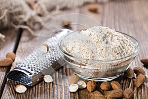 Portion of grated Almonds