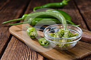 Portion of green Chilis