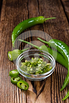 Portion of green Chilis