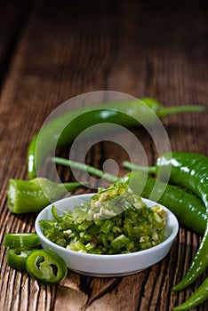 Portion of green Chilis